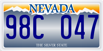 NV license plate 98C047