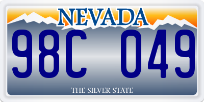 NV license plate 98C049