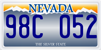 NV license plate 98C052