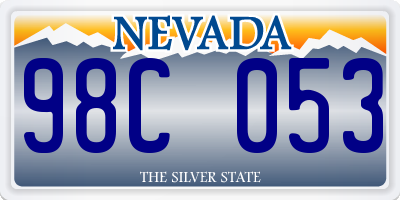 NV license plate 98C053