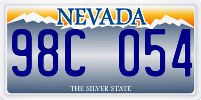 NV license plate 98C054