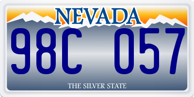 NV license plate 98C057