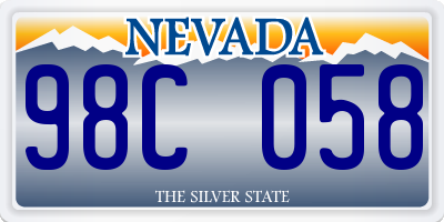 NV license plate 98C058