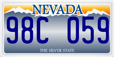 NV license plate 98C059