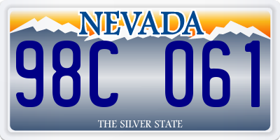 NV license plate 98C061