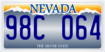NV license plate 98C064