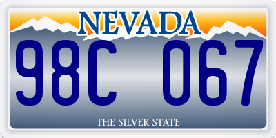 NV license plate 98C067
