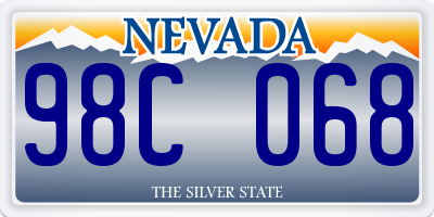 NV license plate 98C068