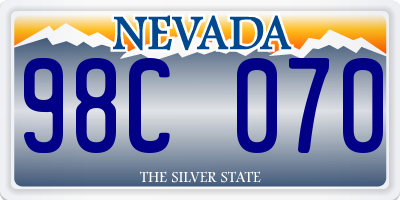 NV license plate 98C070