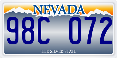 NV license plate 98C072