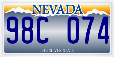 NV license plate 98C074