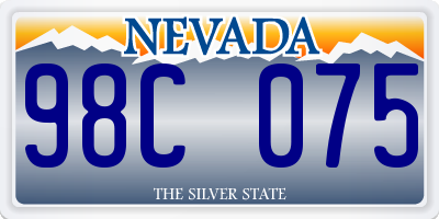 NV license plate 98C075