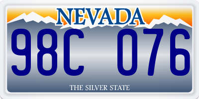 NV license plate 98C076