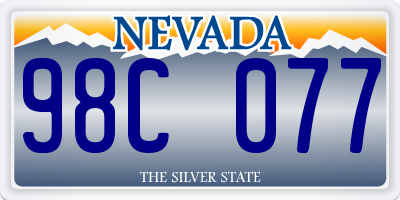 NV license plate 98C077