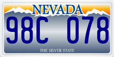 NV license plate 98C078