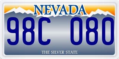 NV license plate 98C080