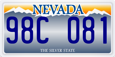 NV license plate 98C081