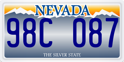 NV license plate 98C087