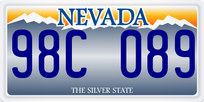 NV license plate 98C089