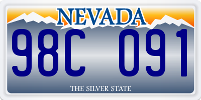 NV license plate 98C091