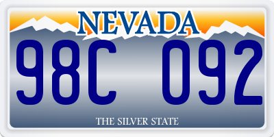 NV license plate 98C092