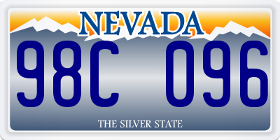 NV license plate 98C096