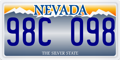 NV license plate 98C098