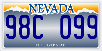 NV license plate 98C099
