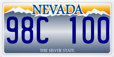 NV license plate 98C100