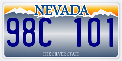 NV license plate 98C101