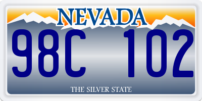 NV license plate 98C102