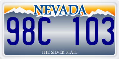 NV license plate 98C103