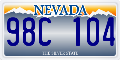 NV license plate 98C104