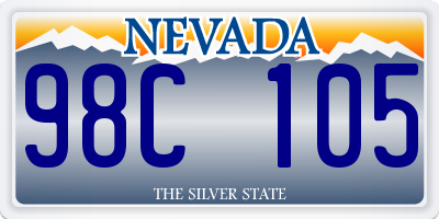 NV license plate 98C105