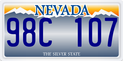 NV license plate 98C107