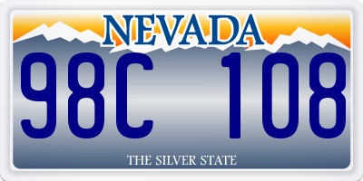NV license plate 98C108