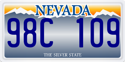 NV license plate 98C109