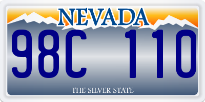 NV license plate 98C110