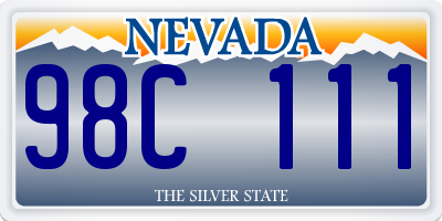 NV license plate 98C111