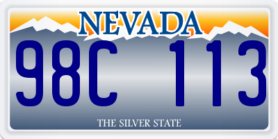 NV license plate 98C113