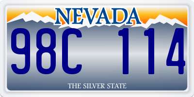 NV license plate 98C114