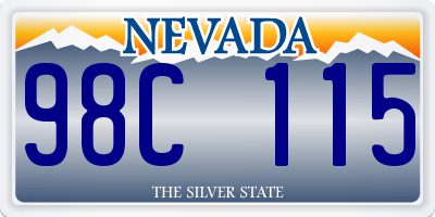 NV license plate 98C115