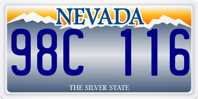 NV license plate 98C116