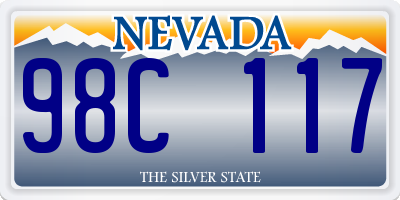 NV license plate 98C117