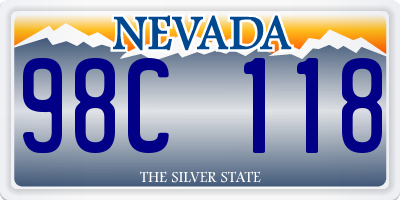NV license plate 98C118
