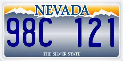 NV license plate 98C121