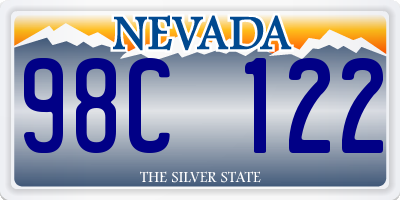 NV license plate 98C122