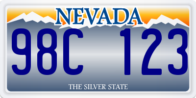 NV license plate 98C123
