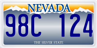 NV license plate 98C124