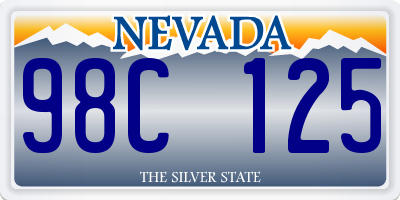 NV license plate 98C125